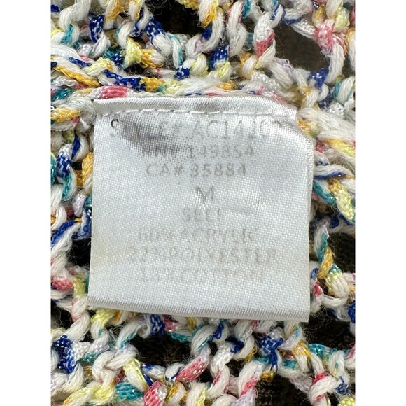 Sadie and Sage Anthropologie Open Knit Multicolor Striped Sweater Size M EUC!! - Picture 6 of 7